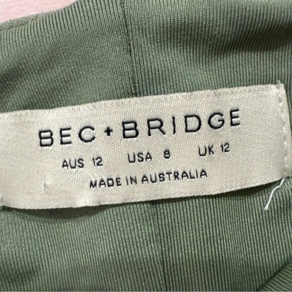 Bec & Bridge Dress Karina Strapless Mini in Sage Green - Picture 6 of 7
